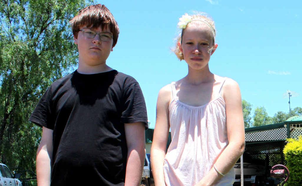 Katie Gaudman, 14, and Alex Lawrance, 15, who came to her aid, at the scene of the attack. Katie Gaudman, 14, and Alex Lawrance, 15, who came to her aid, at the scene of the attack.